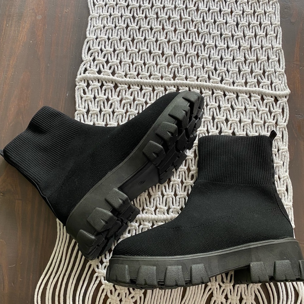 Black Combat & Moto Boots - Picture 4 of 6